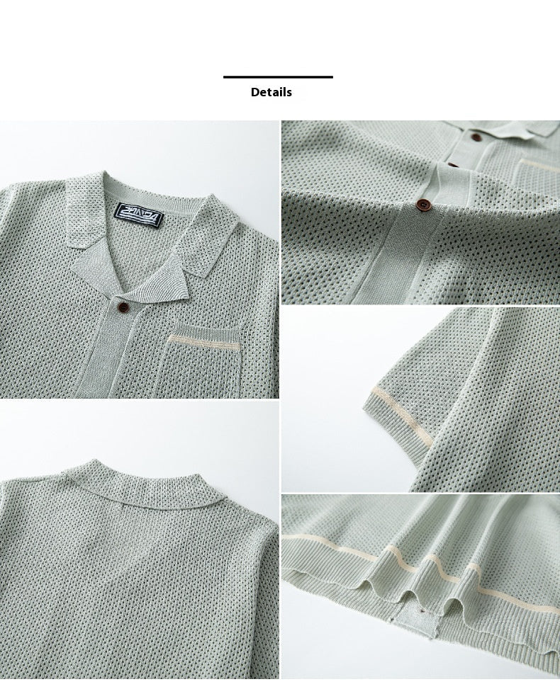 Men’s Knit Polo – Cuban Collar Style
