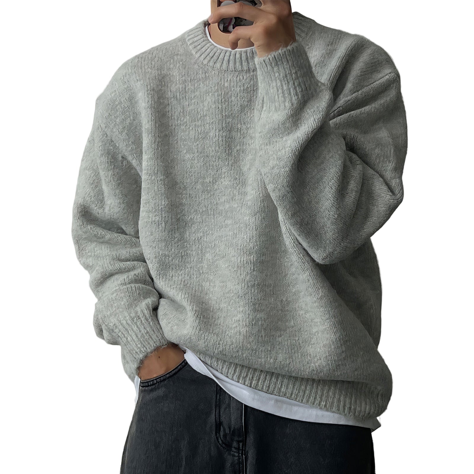 Warm Solid Knit Sweater