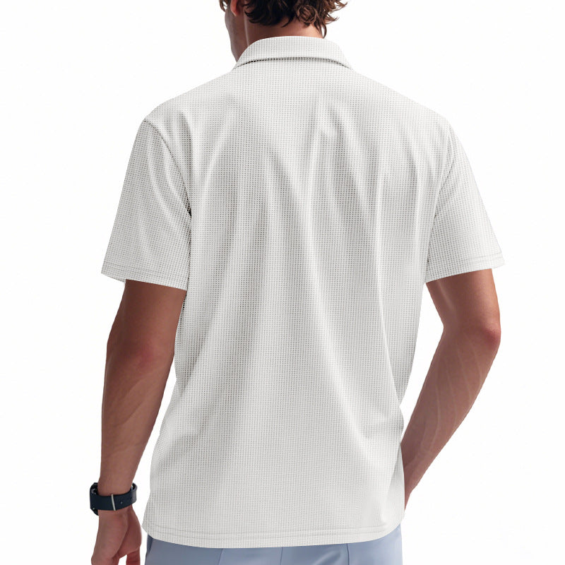 Men's Sports Polo Shirt, V-Neck, Short Sleeve, Lapel, for Men