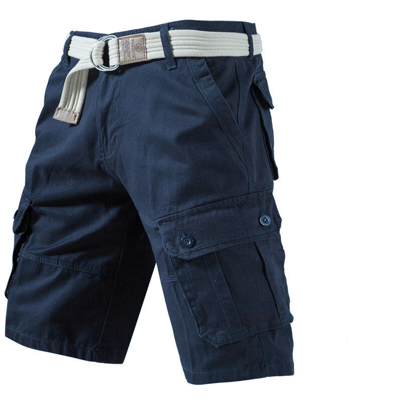 Solid Cargo Shorts With Pockets