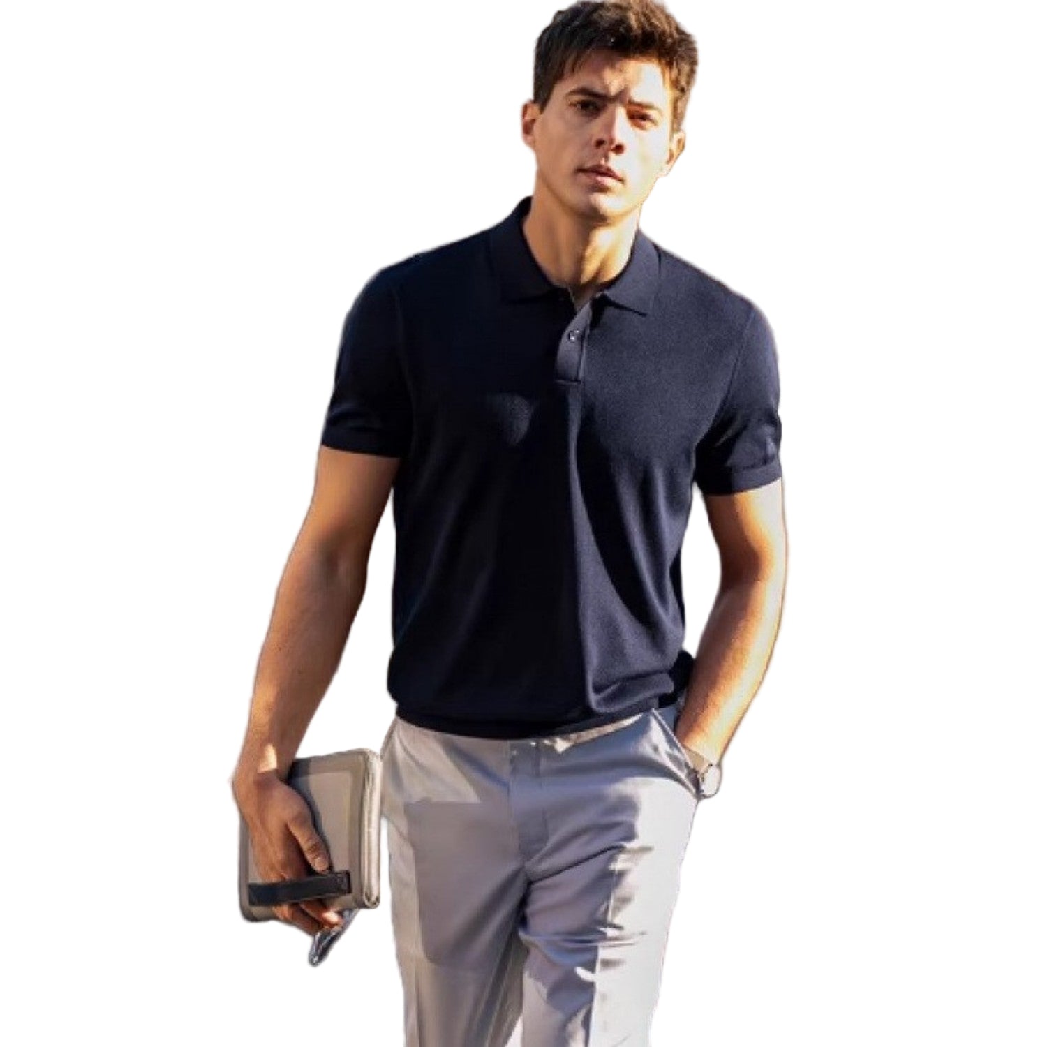 Short sleeve t-shirt with slim fit, casual