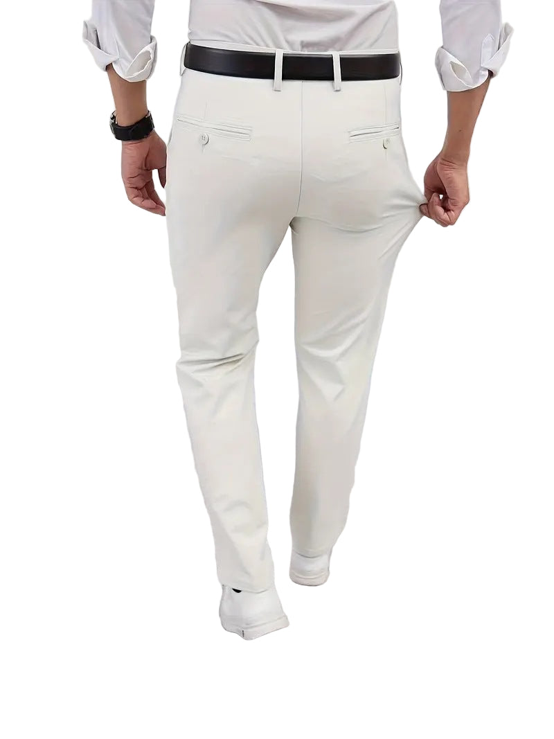 Slim-fit straight-leg business trousers