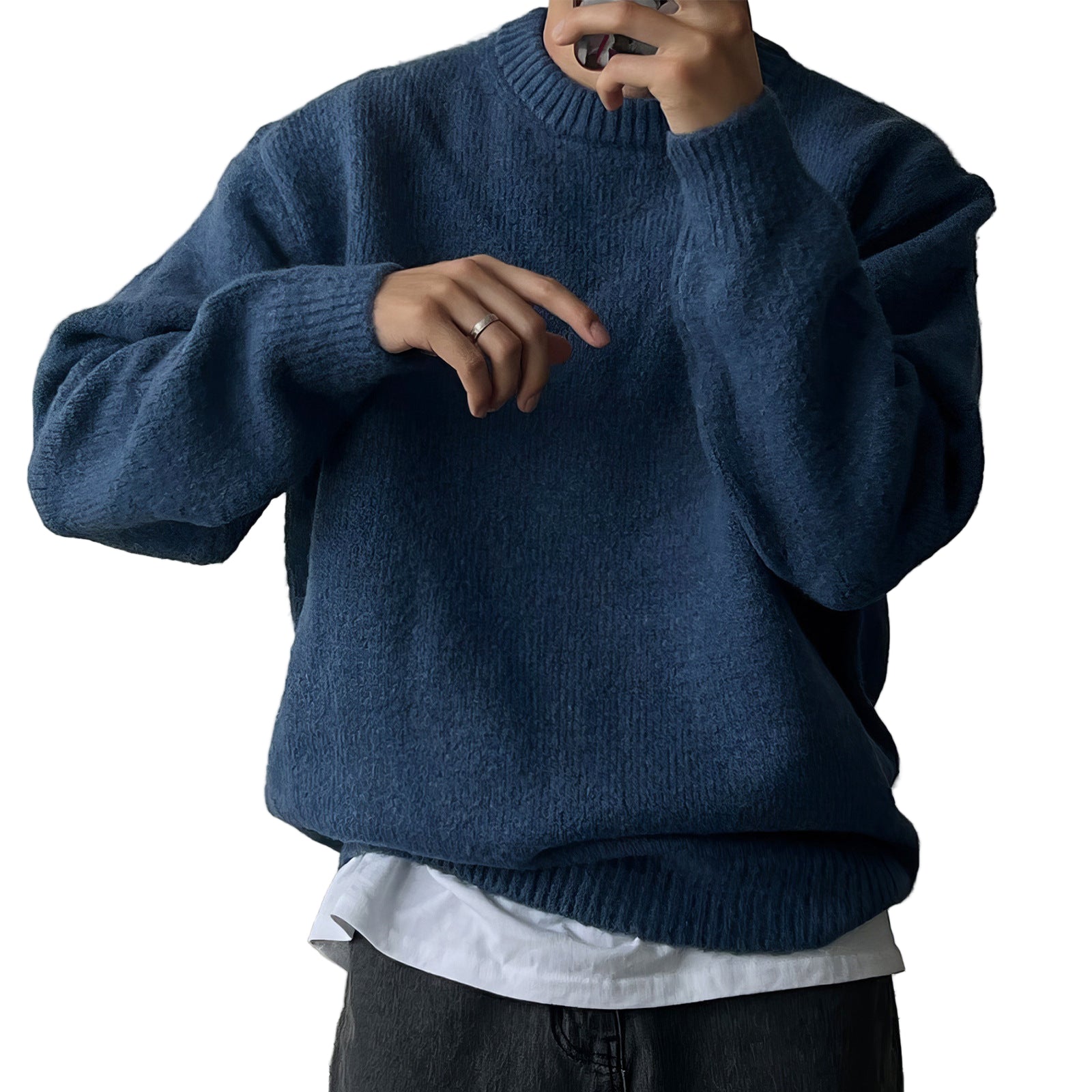 Warm Solid Knit Sweater