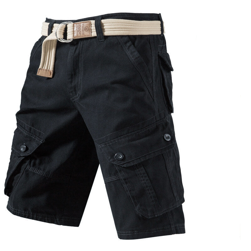 Solid Cargo Shorts With Pockets