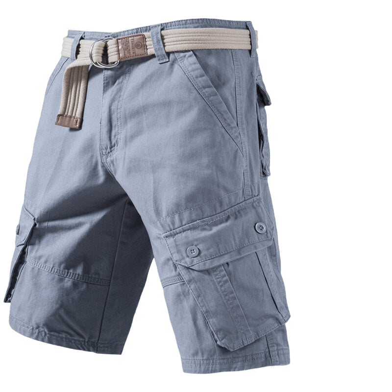 Solid Cargo Shorts With Pockets