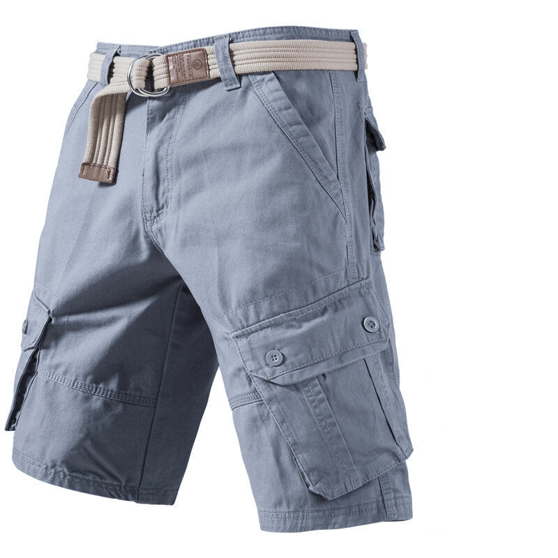Solid Cargo Shorts With Pockets