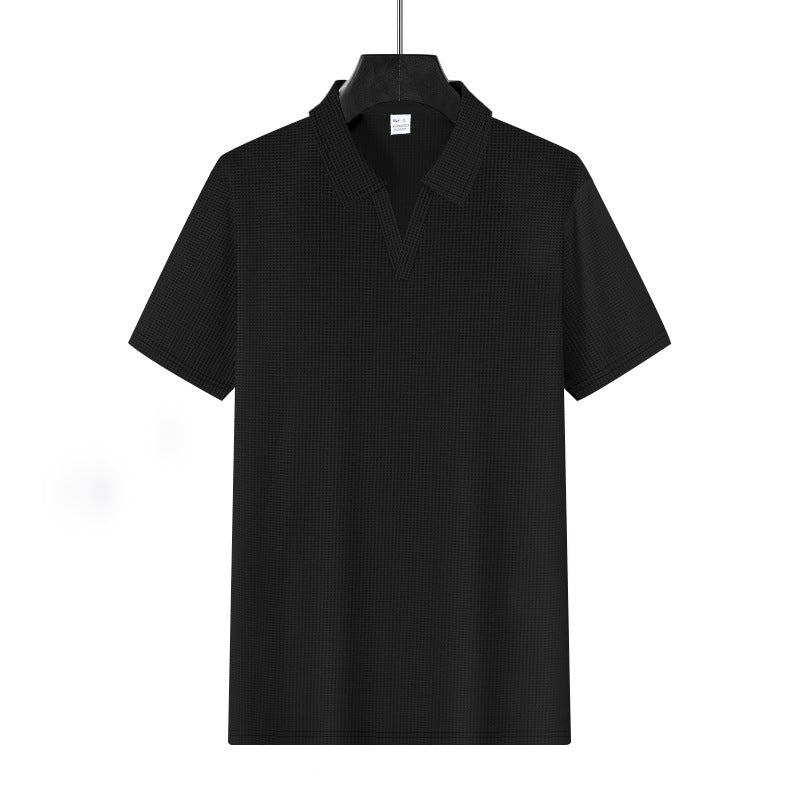 Men's Sports Polo Shirt, V-Neck, Short Sleeve, Lapel, for Men