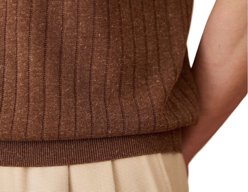 Linen-blend Zip Short-Sleeve Shirt