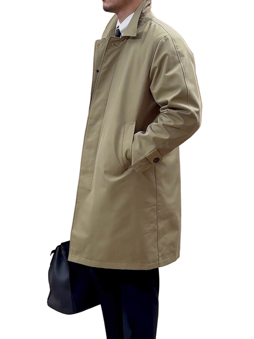 Men’s Single-Breasted Mid-Length Trench Coat
