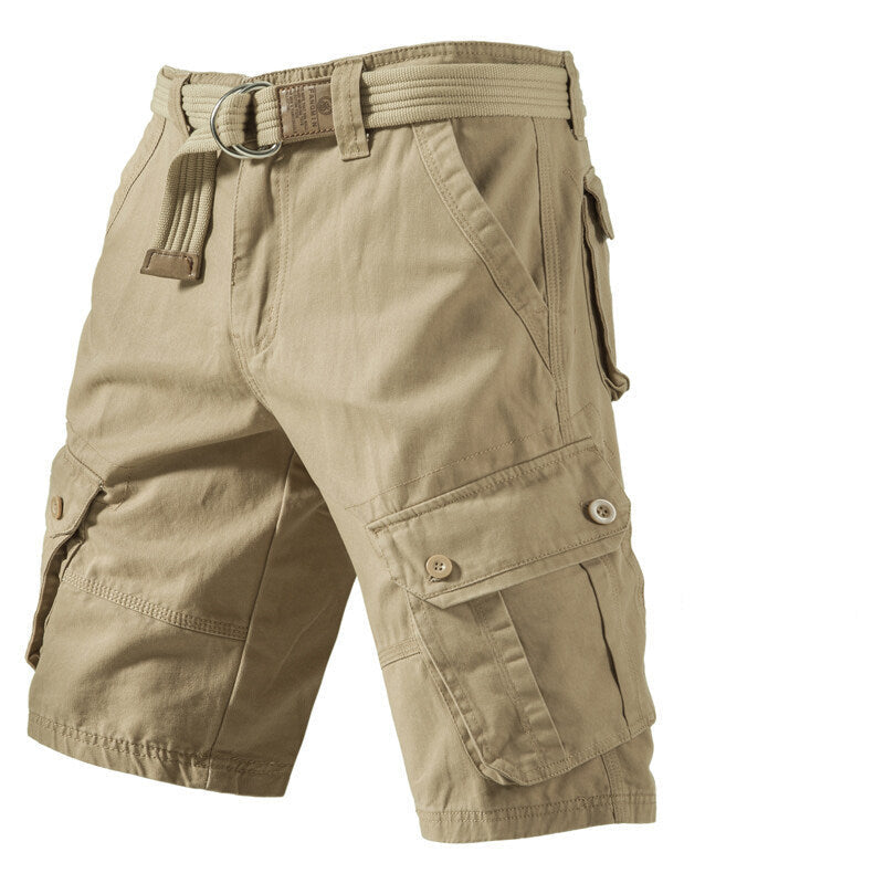 Solid Cargo Shorts With Pockets
