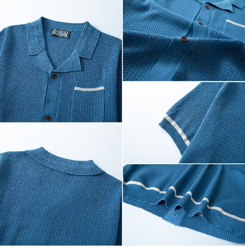 Men’s Knit Polo – Cuban Collar Style