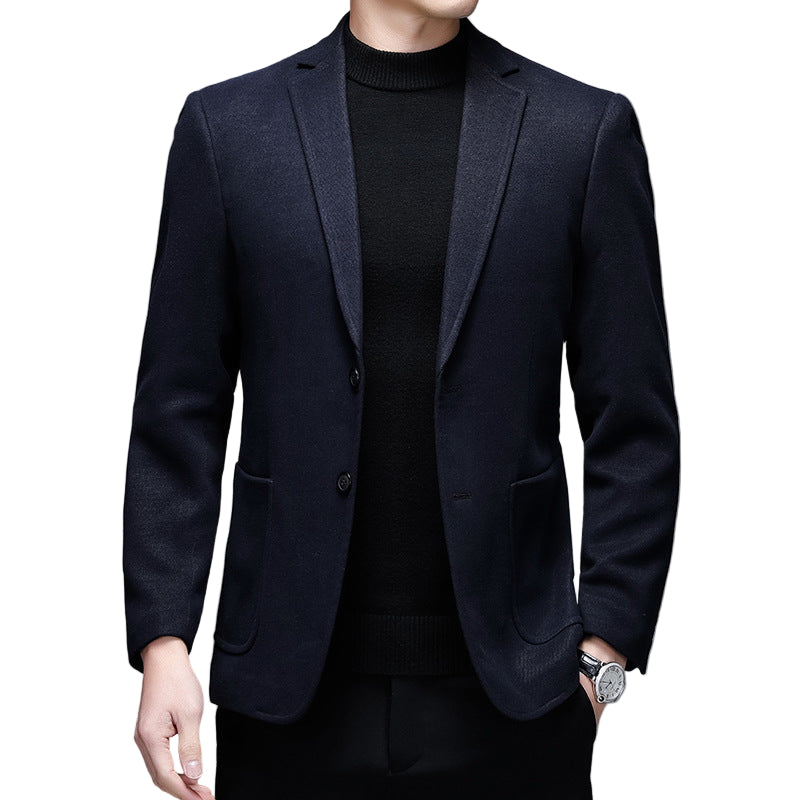 Warm woolen casual suit jacket