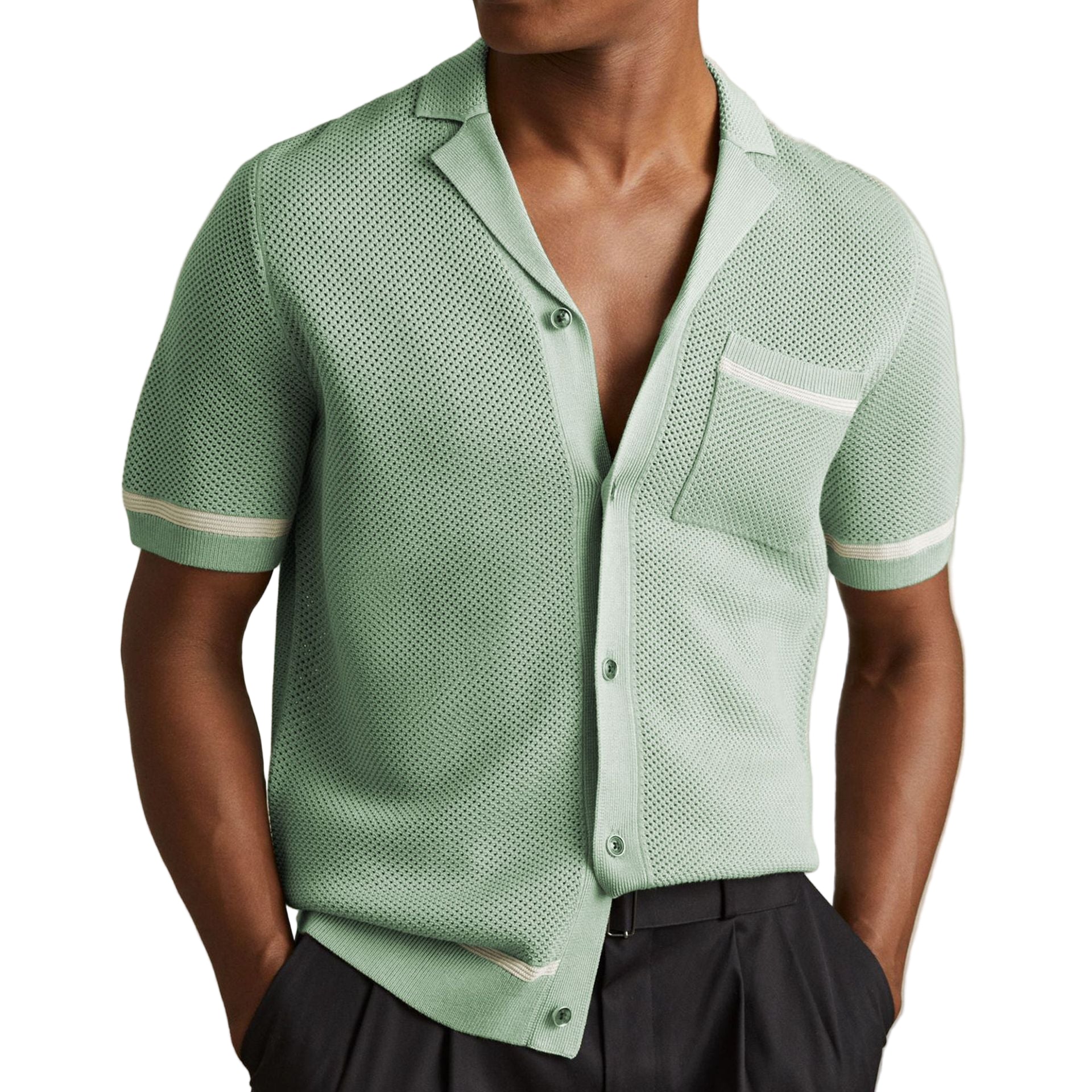 Men’s Knit Polo – Cuban Collar Style