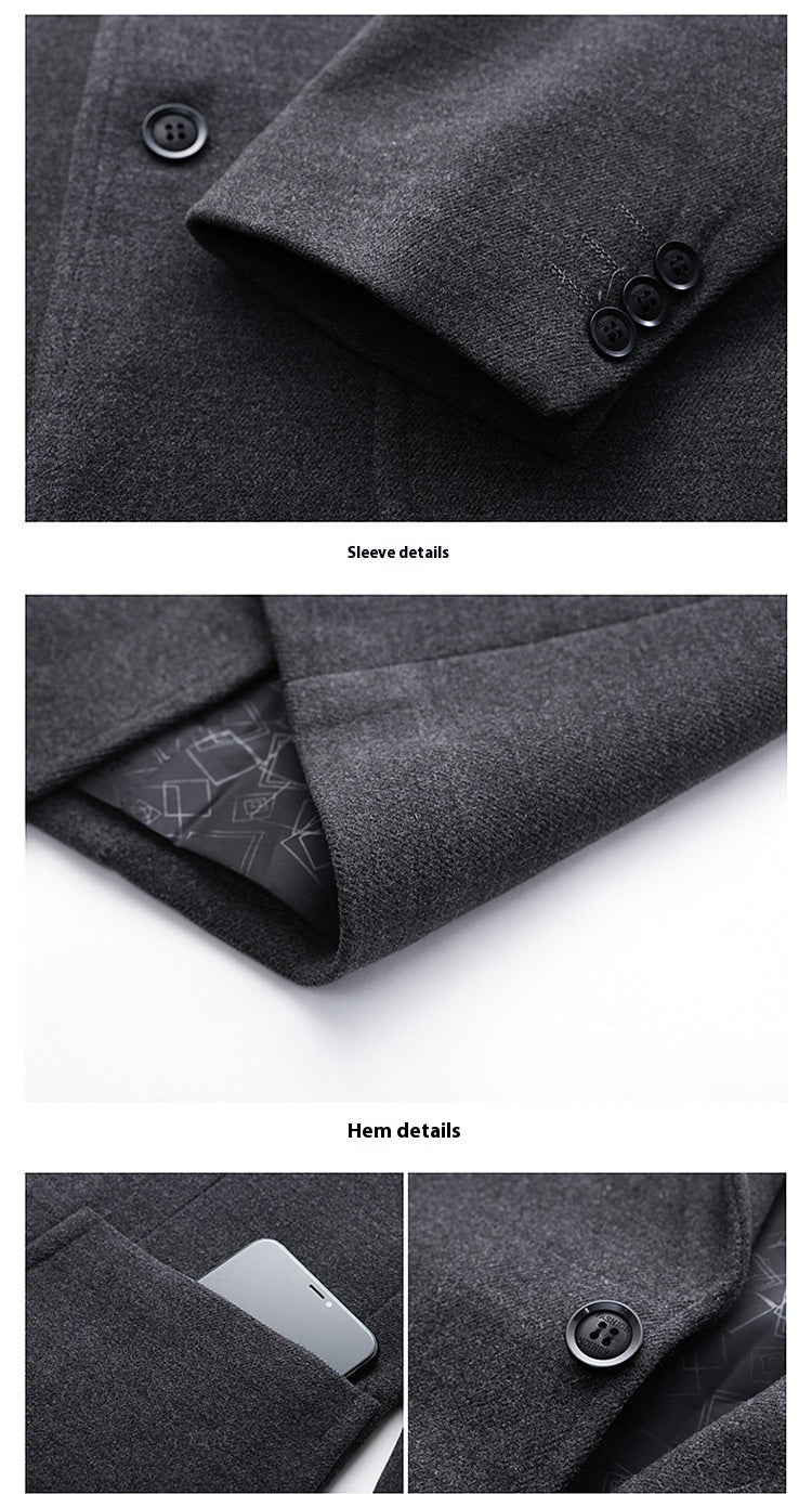 Warm woolen casual suit jacket
