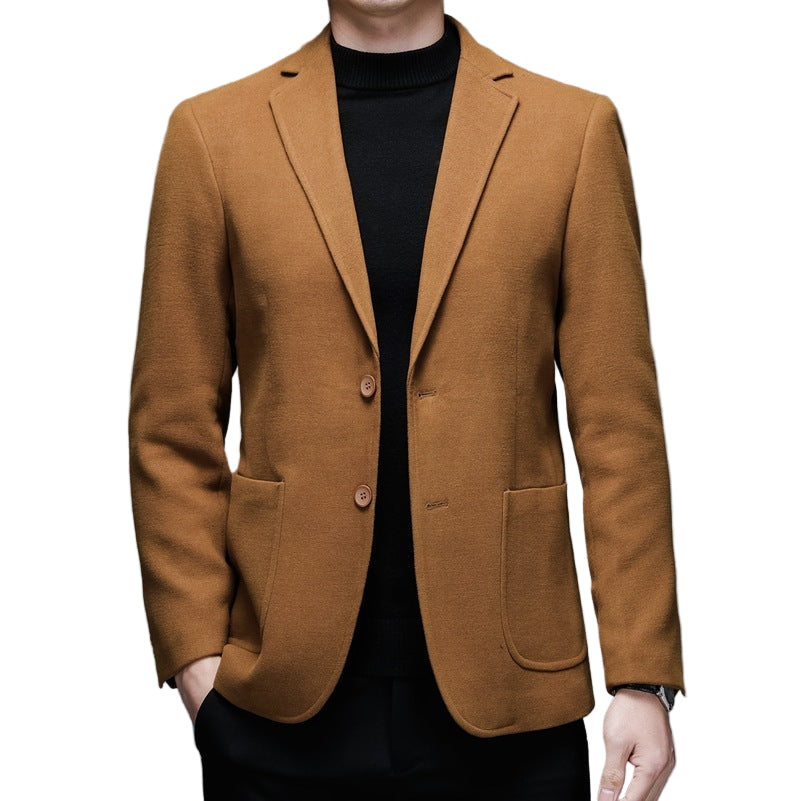 Warm woolen casual suit jacket