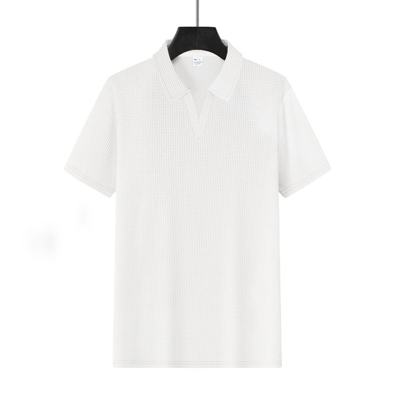 Men's Sports Polo Shirt, V-Neck, Short Sleeve, Lapel, for Men