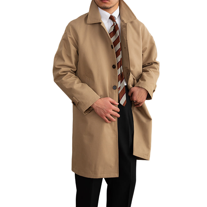 Men’s Single-Breasted Mid-Length Trench Coat