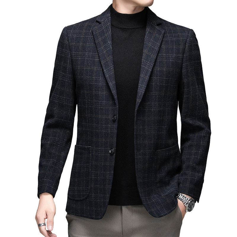 Warm woolen casual suit jacket