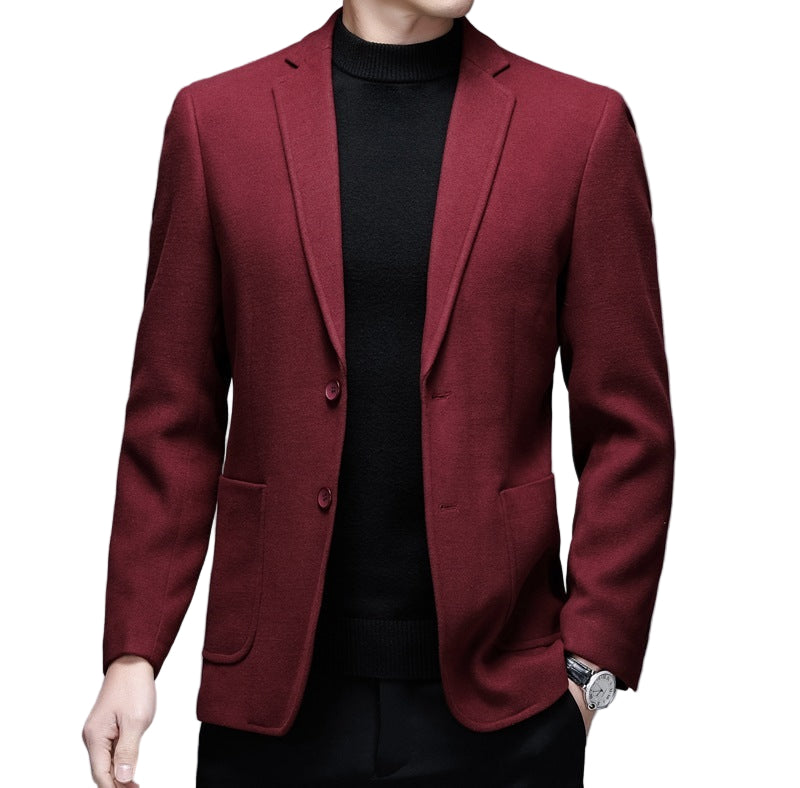 Warm woolen casual suit jacket