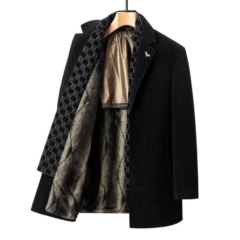 Men’s Woolen Gold Mink Velvet Coat