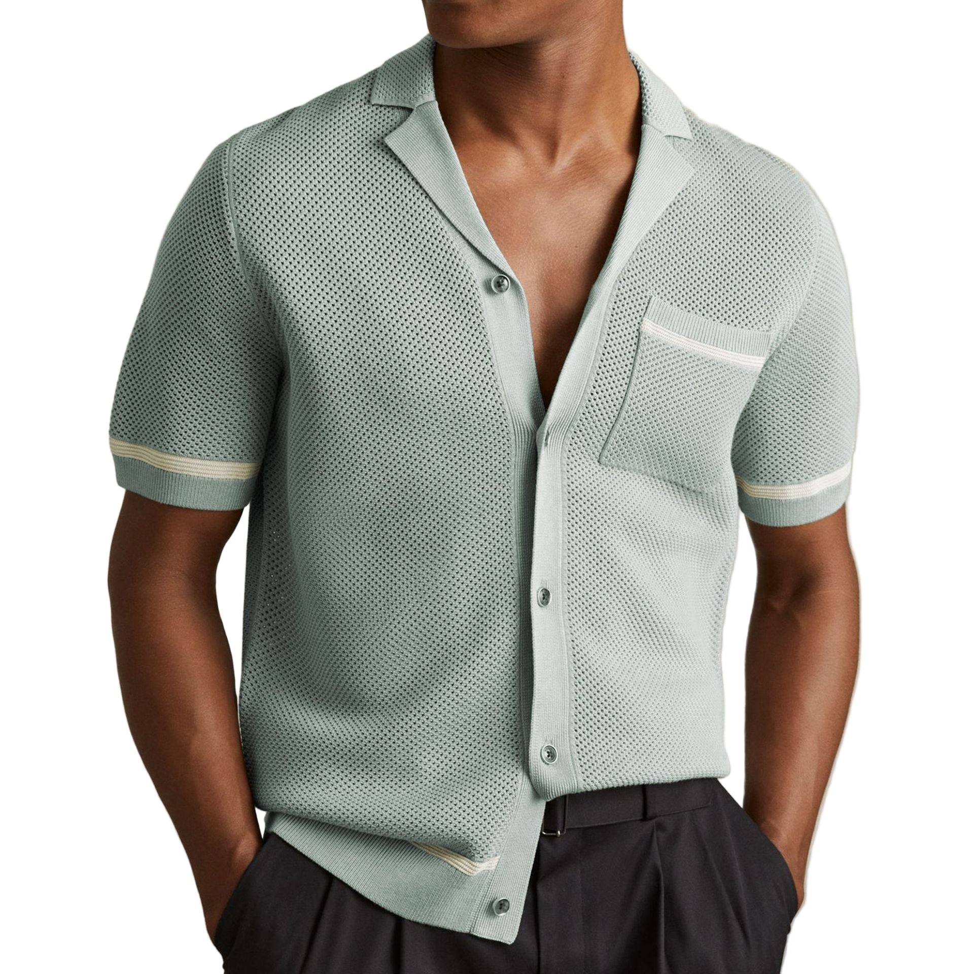 Men’s Knit Polo – Cuban Collar Style