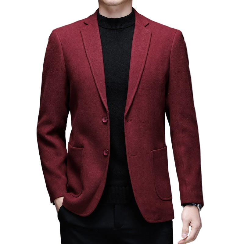 Warm woolen casual suit jacket