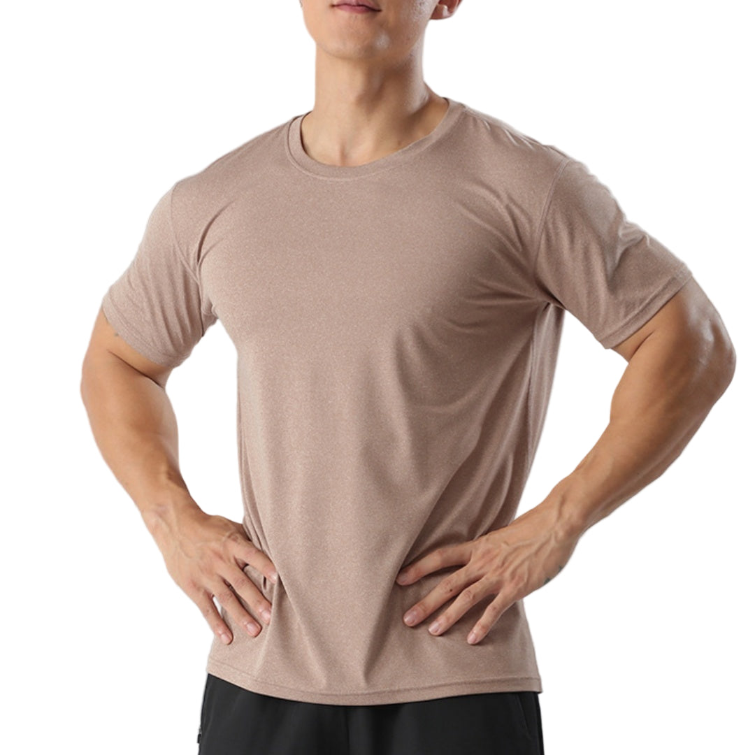 Men's round neck t-shirt for sports and leisure