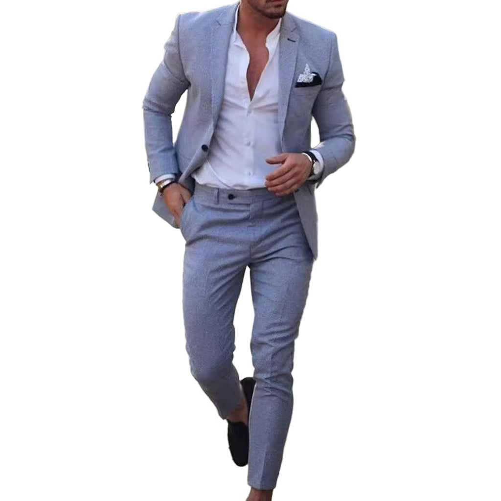 Two-piece linen-cotton suit