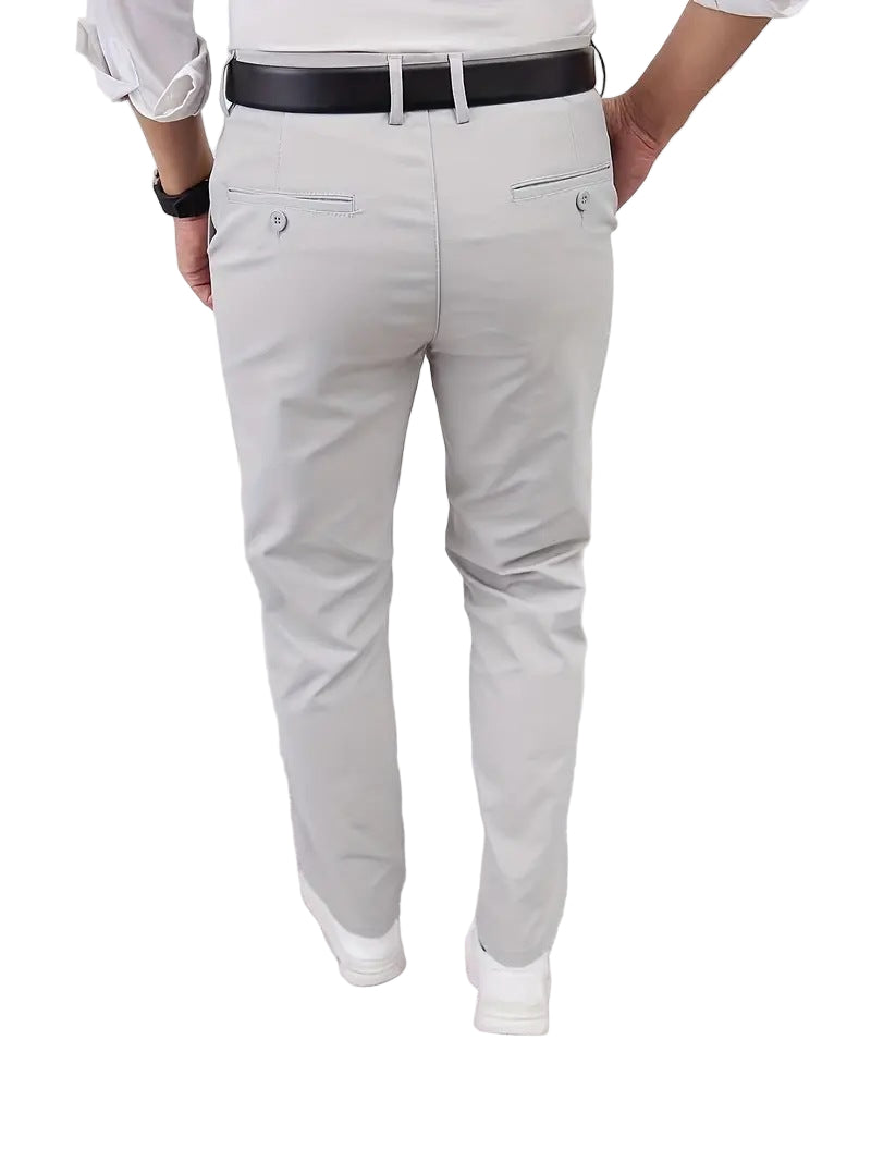 Slim-fit straight-leg business trousers