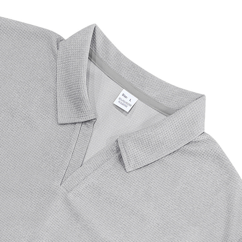 Men's Sports Polo Shirt, V-Neck, Short Sleeve, Lapel, for Men