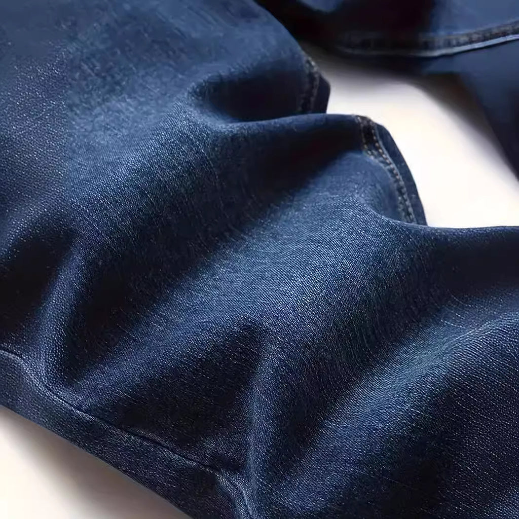 Men's European Fashionable Worn Slim Casual Jeans