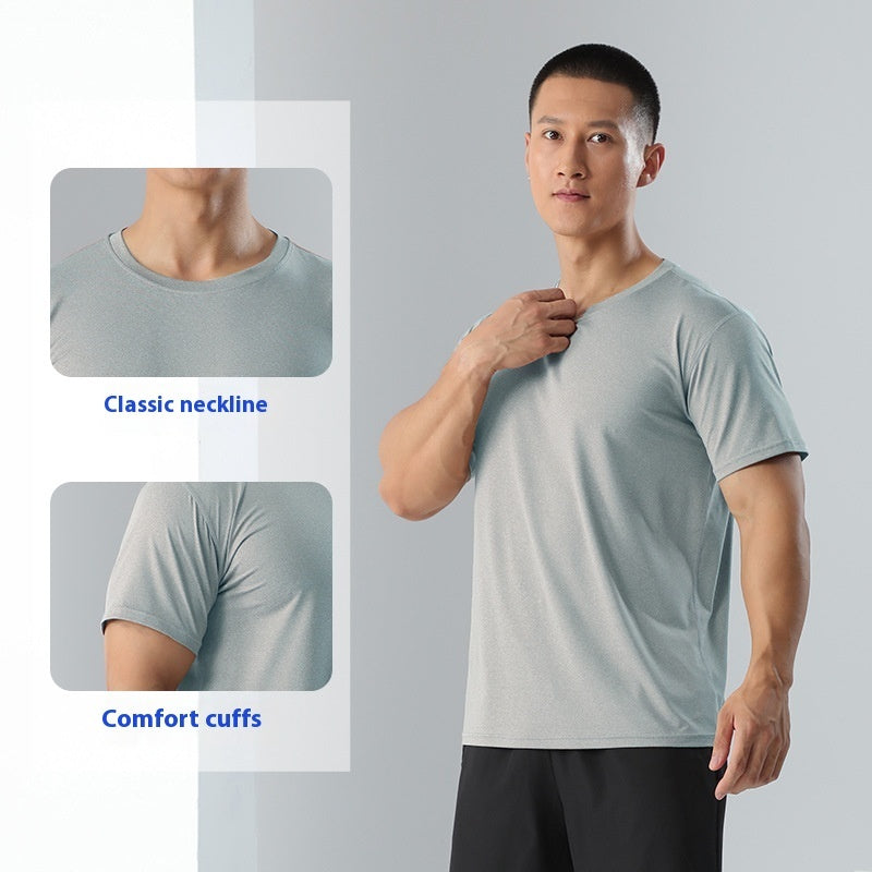 Men's round neck t-shirt for sports and leisure