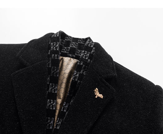 Men’s Woolen Gold Mink Velvet Coat