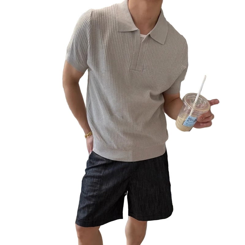 Retro Simple Knitting Sports Men's T-shirt