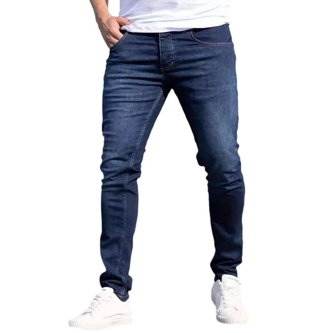 Men's European Fashionable Worn Slim Casual Jeans
