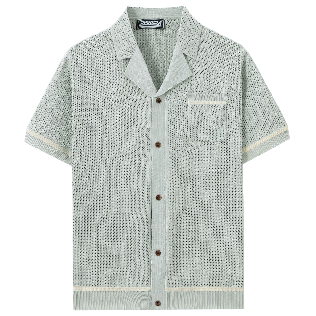 Men’s Knit Polo – Cuban Collar Style