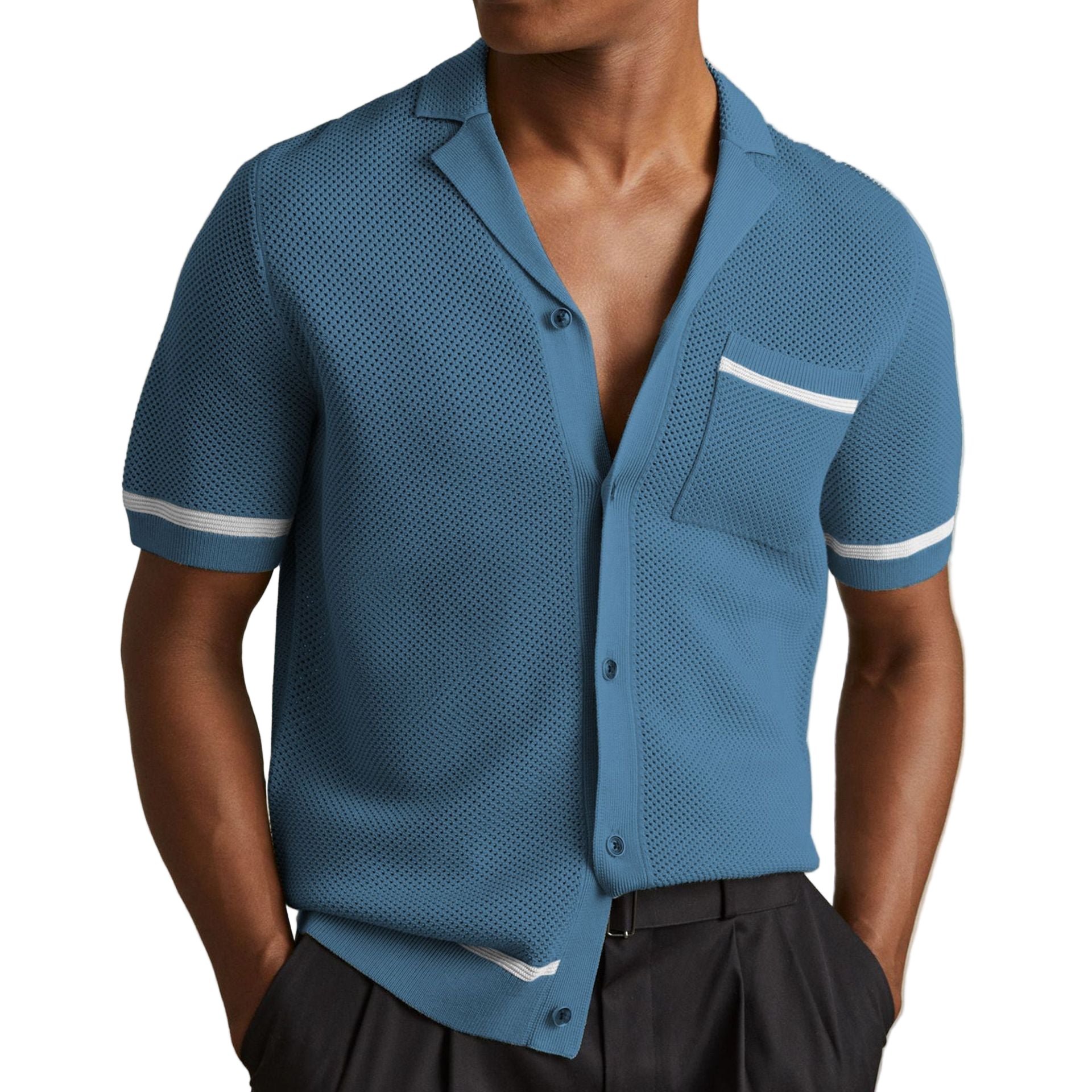 Men’s Knit Polo – Cuban Collar Style