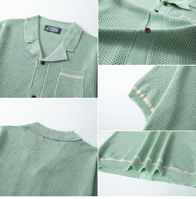 Men’s Knit Polo – Cuban Collar Style