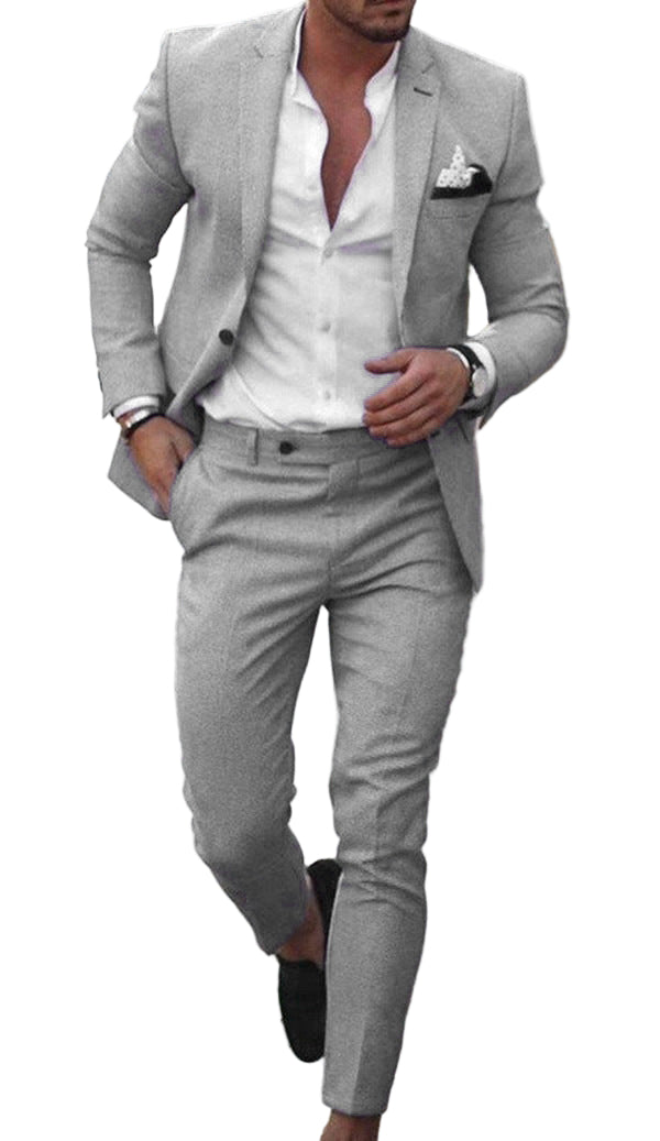 Two-piece linen-cotton suit