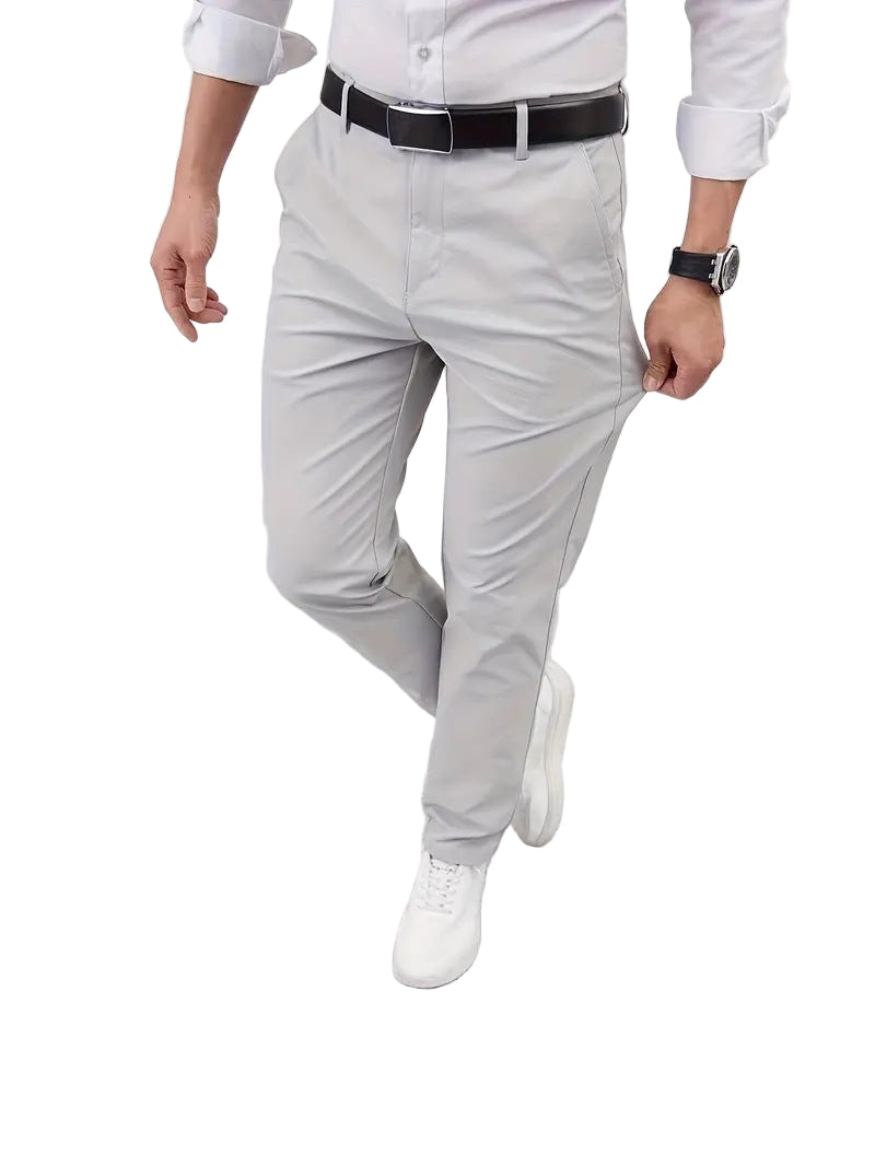 Slim-fit straight-leg business trousers